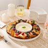 imageMALACASA Porcelain Divided Serving Dishes Appetizers Tray Serving Tray for Party  Perfect for Chips and Dip Fruit Veggies Candy and Snacks Divided Serving Platter Relish Tray White