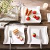 imageMALACASA Porcelain Party Plate Set for Dessert Dishes Salad Pasta Appetizer Serving