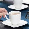 imageMALACASA Porcelain Tea Cups and Saucers 18Piece White Cappuccino Cups CombiSet Coffee Set With Dessert Plates Mugs for Coffee Espresso and Latte Service for 6 Series Elvira