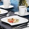 imageMALACASA Porcelain Tea Cups and Saucers 18Piece White Cappuccino Cups CombiSet Coffee Set With Dessert Plates Mugs for Coffee Espresso and Latte Service for 6 Series Elvira
