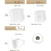 imageMALACASA Porcelain Tea Cups and Saucers 18Piece White Cappuccino Cups CombiSet Coffee Set With Dessert Plates Mugs for Coffee Espresso and Latte Service for 6 Series Elvira