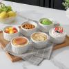 imageMALACASA Ramekins 4 oz Oven Safe Porcelain Creme Brulee Ramekins Pudding Custard Cups Small Ceramic Souffle Dishes Ramakan Ramiken Ramicans Baking Bowls Set of 6 White Series RAMEKINDISH8 oz