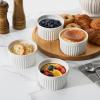 imageMALACASA Ramekins 4 oz Oven Safe Porcelain Creme Brulee Ramekins Pudding Custard Cups Small Ceramic Souffle Dishes Ramakan Ramiken Ramicans Baking Bowls Set of 6 White Series RAMEKINDISH10 oz