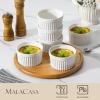 imageMALACASA Ramekins 4 oz Oven Safe Porcelain Creme Brulee Ramekins Pudding Custard Cups Small Ceramic Souffle Dishes Ramakan Ramiken Ramicans Baking Bowls Set of 6 White Series RAMEKINDISH12 oz
