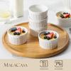 imageMALACASA Ramekins 4 oz Oven Safe Porcelain Creme Brulee Ramekins Pudding Custard Cups Small Ceramic Souffle Dishes Ramakan Ramiken Ramicans Baking Bowls Set of 6 White Series RAMEKINDISH4 oz