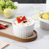 imageMALACASA Ramekins 4 oz Oven Safe Porcelain Creme Brulee Ramekins Pudding Custard Cups Small Ceramic Souffle Dishes Ramakan Ramiken Ramicans Baking Bowls Set of 6 White Series RAMEKINDISH12 oz