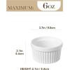 imageMALACASA Ramekins 4 oz Oven Safe Porcelain Creme Brulee Ramekins Pudding Custard Cups Small Ceramic Souffle Dishes Ramakan Ramiken Ramicans Baking Bowls Set of 6 White Series RAMEKINDISH6 OZ