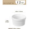 imageMALACASA Ramekins 4 oz Oven Safe Porcelain Creme Brulee Ramekins Pudding Custard Cups Small Ceramic Souffle Dishes Ramakan Ramiken Ramicans Baking Bowls Set of 6 White Series RAMEKINDISH12 oz