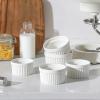 imageMALACASA Ramekins 4 oz Oven Safe Porcelain Creme Brulee Ramekins Pudding Custard Cups Small Ceramic Souffle Dishes Ramakan Ramiken Ramicans Baking Bowls Set of 6 White Series RAMEKINDISH8 oz