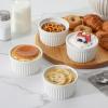 imageMALACASA Ramekins 4 oz Oven Safe Porcelain Creme Brulee Ramekins Pudding Custard Cups Small Ceramic Souffle Dishes Ramakan Ramiken Ramicans Baking Bowls Set of 6 White Series RAMEKINDISH8 oz
