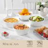 imageMALACASA Serving Bowls 105 OZ Large Salad Bowls Set of 2 Porcelain White Bowls for Kitchen Large Bowl for Salad Soup Pho and Fruit Ceramic Serving Bowls for Party Microwave Safe Series RegularWhite