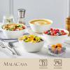 imageMALACASA Serving Bowls 105 OZ Large Salad Bowls Set of 2 Porcelain White Bowls for Kitchen Large Bowl for Salad Soup Pho and Fruit Ceramic Serving Bowls for Party Microwave Safe Series RegularWhite