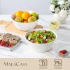 imageMALACASA Serving Bowls 105 OZ Large Salad Bowls Set of 2 Porcelain White Bowls for Kitchen Large Bowl for Salad Soup Pho and Fruit Ceramic Serving Bowls for Party Microwave Safe Series RegularWhite