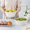 imageMALACASA Serving Bowls 105 OZ Large Salad Bowls Set of 2 Porcelain White Bowls for Kitchen Large Bowl for Salad Soup Pho and Fruit Ceramic Serving Bowls for Party Microwave Safe Series RegularWhite
