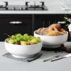 imageMALACASA Serving Bowls 114 OZ10quot Extra Large Salad Bowls Set of 2 Porcelain White Serving Bowls for Salad Soup Pasta and Dinner Large Ceramic Bowl Set for Entertaining Series REGULARIvory White