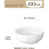 imageMALACASA Serving Bowls 114 OZ10quot Extra Large Salad Bowls Set of 2 Porcelain White Serving Bowls for Salad Soup Pasta and Dinner Large Ceramic Bowl Set for Entertaining Series REGULARIvory White