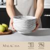 imageMALACASA Serving Bowls 114 OZ10quot Extra Large Salad Bowls Set of 2 Porcelain White Serving Bowls for Salad Soup Pasta and Dinner Large Ceramic Bowl Set for Entertaining Series REGULARMarble Grey