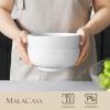 imageMALACASA Serving Bowls 114 OZ10quot Extra Large Salad Bowls Set of 2 Porcelain White Serving Bowls for Salad Soup Pasta and Dinner Large Ceramic Bowl Set for Entertaining Series REGULARIvory White