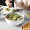 imageMALACASA Serving Bowls 114 OZ10quot Extra Large Salad Bowls Set of 2 Porcelain White Serving Bowls for Salad Soup Pasta and Dinner Large Ceramic Bowl Set for Entertaining Series REGULARIvory White