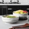 imageMALACASA Serving Bowls 114 OZ10quot Extra Large Salad Bowls Set of 2 Porcelain White Serving Bowls for Salad Soup Pasta and Dinner Large Ceramic Bowl Set for Entertaining Series REGULARMarble Grey