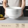 imageMALACASA Serving Bowls 114 OZ10quot Extra Large Salad Bowls Set of 2 Porcelain White Serving Bowls for Salad Soup Pasta and Dinner Large Ceramic Bowl Set for Entertaining Series REGULARIvory White