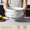 imageMALACASA Serving Bowls 114 OZ10quot Extra Large Salad Bowls Set of 2 Porcelain White Serving Bowls for Salad Soup Pasta and Dinner Large Ceramic Bowl Set for Entertaining Series REGULARMarble Grey