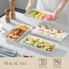 imageMALACASA Serving Platters Set of 4 Ceramic Serving Platters and Trays for Serving Food Rectangular Serving Trays for Party Large Serving Plates Party Serving Trays and Platters  12 Inch WhiteWhite