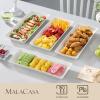 imageMALACASA Serving Platters Set of 4 Ceramic Serving Platters and Trays for Serving Food Rectangular Serving Trays for Party Large Serving Plates Party Serving Trays and Platters  12 Inch WhiteWhite