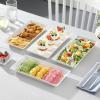 imageMALACASA Serving Platters Set of 4 Ceramic Serving Platters and Trays for Serving Food Rectangular Serving Trays for Party Large Serving Plates Party Serving Trays and Platters  12 Inch WhiteWhite