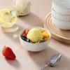 imageMALACASA Small Bowls 14 Ounce Ice Cream Bowl Stoneware Dessert Bowls Set of 4 with Embossment for Snack Chip Fruits Side Dishes  45 Inch Arctic White Series LYDIA14 OZ