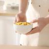imageMALACASA Small Bowls 14 Ounce Ice Cream Bowl Stoneware Dessert Bowls Set of 4 with Embossment for Snack Chip Fruits Side Dishes  45 Inch Arctic White Series LYDIA14 OZ