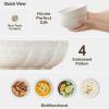 imageMALACASA Small Bowls 14 Ounce Ice Cream Bowl Stoneware Dessert Bowls Set of 4 with Embossment for Snack Chip Fruits Side Dishes  45 Inch Arctic White Series LYDIA30 OZ