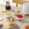 imageMALACASA Small Bowls 14 Ounce Ice Cream Bowl Stoneware Dessert Bowls Set of 4 with Embossment for Snack Chip Fruits Side Dishes  45 Inch Arctic White Series LYDIA14 OZ