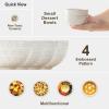 imageMALACASA Small Bowls 14 Ounce Ice Cream Bowl Stoneware Dessert Bowls Set of 4 with Embossment for Snack Chip Fruits Side Dishes  45 Inch Arctic White Series LYDIA14 OZ