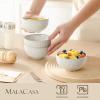 imageMALACASA Small Bowls 14 Ounce Ice Cream Bowl Stoneware Dessert Bowls Set of 4 with Embossment for Snack Chip Fruits Side Dishes  45 Inch Arctic White Series LYDIA14 OZ