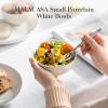 imageMALACASA Small White Ceramic Bowls Set of 8 14 OZ Compact Dessert Bowls Rice Bowls Set Ceramic Bowl for Ice Cream Soup Cereal Side Dishes Dishwasher ampamp Microwave SafeWhite