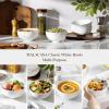 imageMALACASA Small White Ceramic Bowls Set of 8 14 OZ Compact Dessert Bowls Rice Bowls Set Ceramic Bowl for Ice Cream Soup Cereal Side Dishes Dishwasher ampamp Microwave SafeWhite