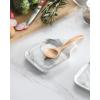 imageMALACASA Spoon Rest Large Spoon Rests for Stove Top Porcelain Spoon Holder for Kitchen Counter Utensils Rests Cooking Spoon Holders for Spatula Ladle Tongs Marble Grey Series REGULARMarble Grey