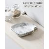 imageMALACASA Spoon Rest Large Spoon Rests for Stove Top Porcelain Spoon Holder for Kitchen Counter Utensils Rests Cooking Spoon Holders for Spatula Ladle Tongs Marble Grey Series REGULARMarble Grey