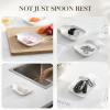 imageMALACASA Spoon Rest Large Spoon Rests for Stove Top Porcelain Spoon Holder for Kitchen Counter Utensils Rests Cooking Spoon Holders for Spatula Ladle Tongs Marble Grey Series REGULARIvory White