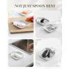 imageMALACASA Spoon Rest Large Spoon Rests for Stove Top Porcelain Spoon Holder for Kitchen Counter Utensils Rests Cooking Spoon Holders for Spatula Ladle Tongs Marble Grey Series REGULARMarble Grey