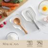 imageMALACASA Spoon Rest Large Spoon Rests for Stove Top Porcelain Spoon Holder for Kitchen Counter Utensils Rests Cooking Spoon Holders for Spatula Ladle Tongs Marble Grey Series REGULARIvory White