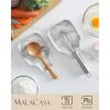 imageMALACASA Spoon Rest Large Spoon Rests for Stove Top Porcelain Spoon Holder for Kitchen Counter Utensils Rests Cooking Spoon Holders for Spatula Ladle Tongs Marble Grey Series REGULARMarble Grey
