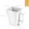 imageMALACASA Square Coffee Mugs 12 OZ Porcelain Espresso Cups Tea Mugs Set of 6 White Mugs Set for Coffee Tea Cappuccin Drinks