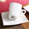 imageMALACASA Square Dessert Plates Cups and Saucers Set 18Pieces Porcelain Ivory White Coffee Sets Serving Dish Set with 8inch Dessert Plates 7 oz Mugs Service for 6 Series Blance