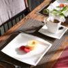 imageMALACASA Square Dessert Plates Cups and Saucers Set 18Pieces Porcelain Ivory White Coffee Sets Serving Dish Set with 8inch Dessert Plates 7 oz Mugs Service for 6 Series Blance