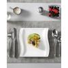 imageMALACASA Square Dinner Plates 82 Inch Porcelain Serving Plate Ceramic Dessert Plates Set of 6 Modern White Kitchen Plates Microwave Oven Dishwasher Safe Series Flora