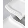 imageMALACASA Square Dinner Plates 82 Inch Porcelain Serving Plate Ceramic Dessert Plates Set of 6 Modern White Kitchen Plates Microwave Oven Dishwasher Safe Series Flora