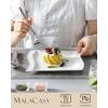 imageMALACASA Square Dinner Plates 82 Inch Porcelain Serving Plate Ceramic Dessert Plates Set of 6 Modern White Kitchen Plates Microwave Oven Dishwasher Safe Series Flora