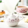 imageMALACASA Tea for One Set Teapot 11 Ounce and Cup 84 Ounce and 6 inch Saucers Porcelain Teapot and Cup Set Tea Pot with Lid Pink  Series Sweet TimePink